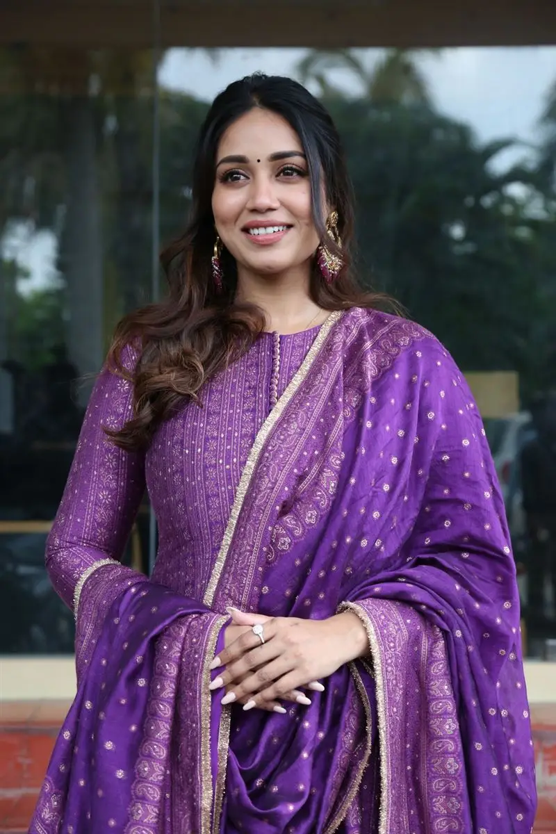 TELUGU GIRL NIVETHA PETHURAJ IN VIOLET DRESS 2